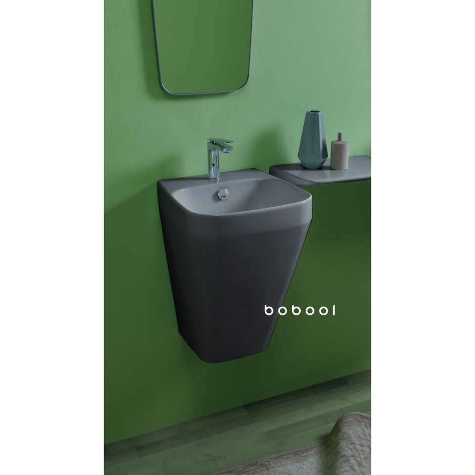 Lavabo sospeso design moderno cemento opaco h55 cm - Baden Baden, Simas