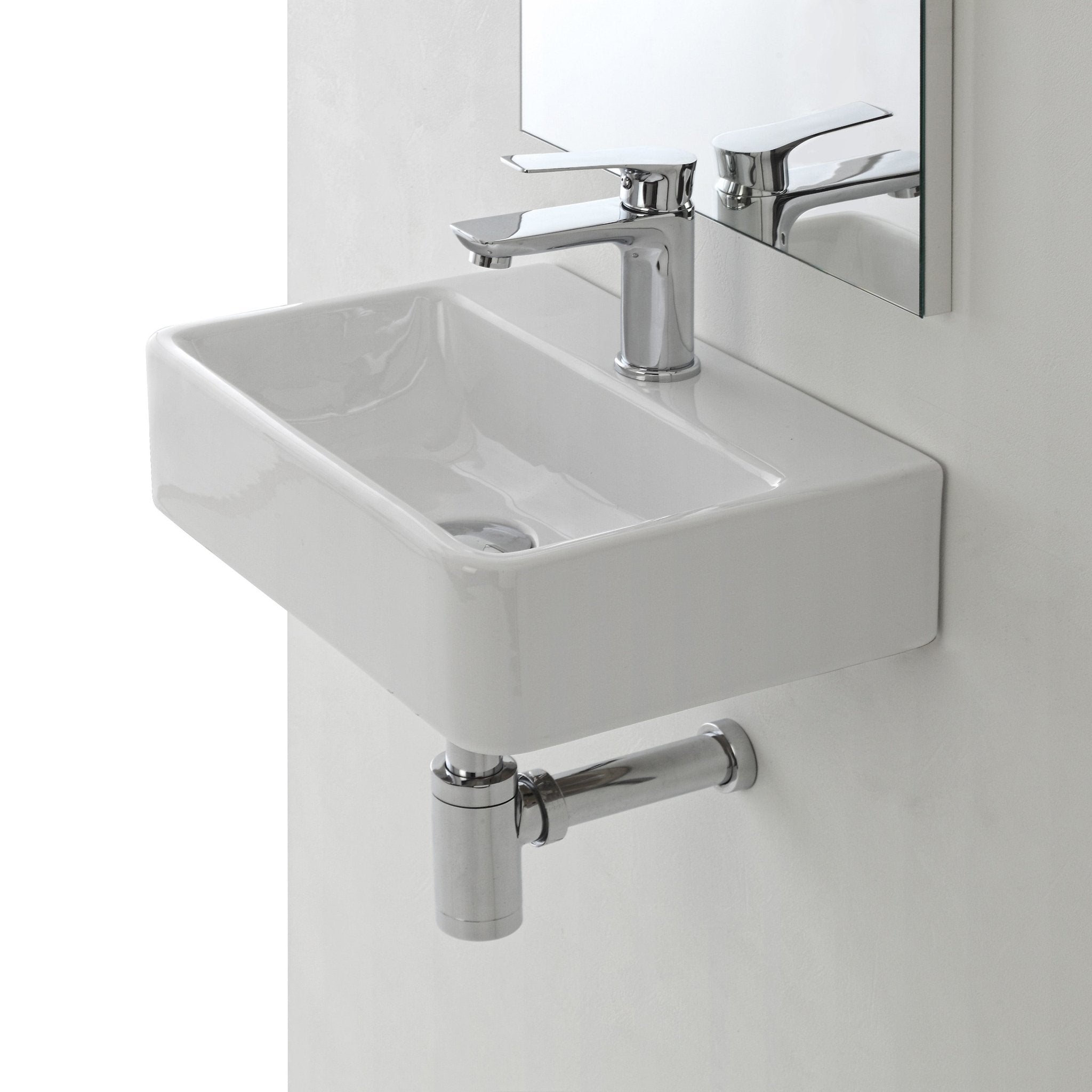 Lavabo Sospeso/D'Appoggio 40x29,5 Cm Bianco Lucido