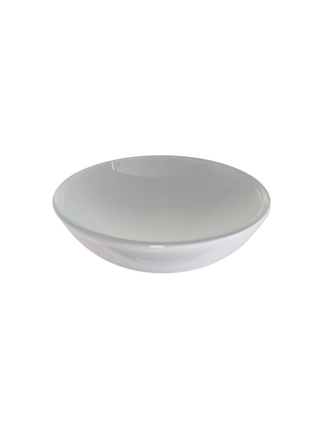 Lavabo tondo unicolor cristallo bianco