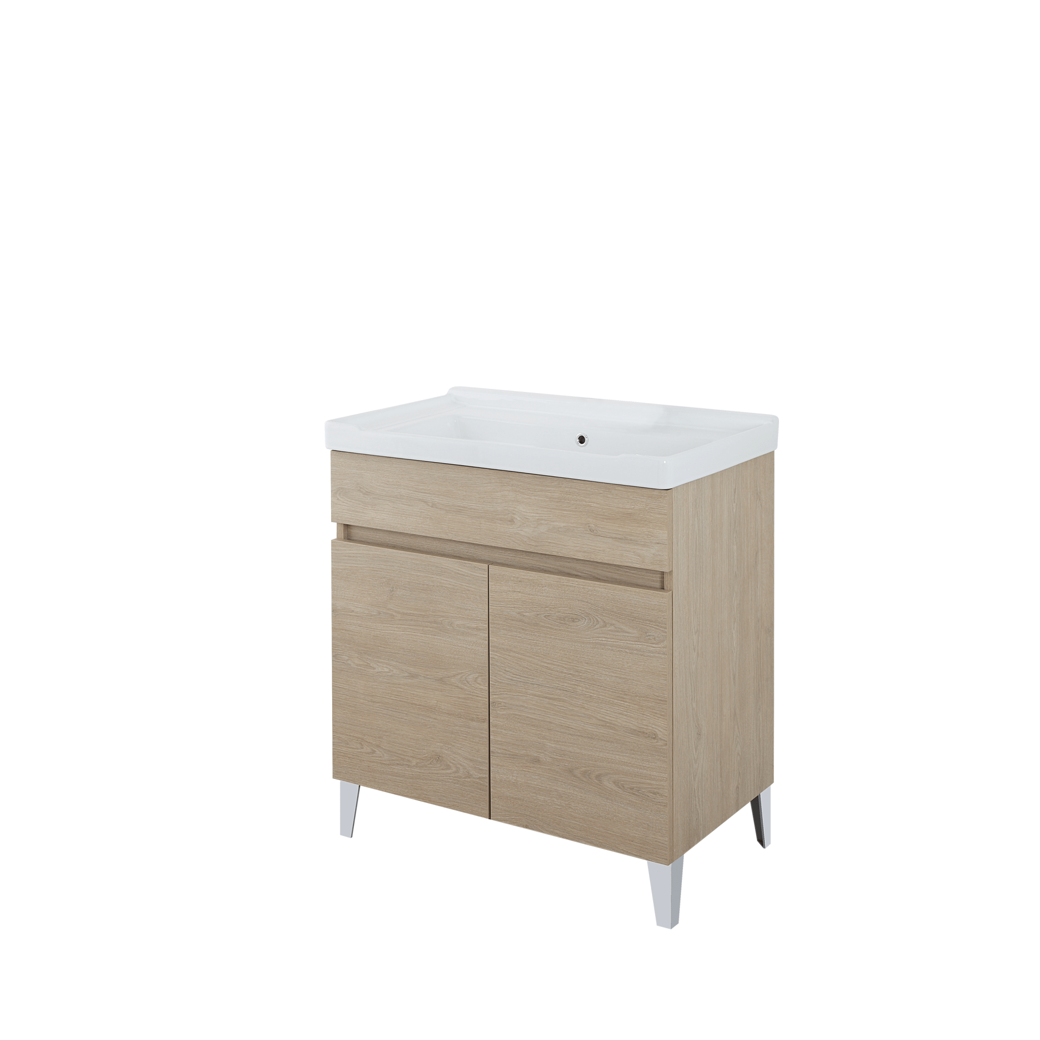 Lavatoio a Terra 80x46,8 Due Ante Con Vasca Feridras "Alba" Rovere Dolomite