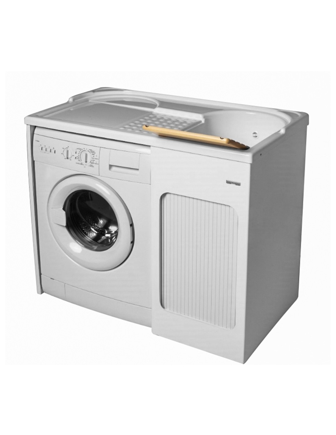 Lavatoio Colavene - Lavacril con tavola lavapanni in legno massello con vasca a dx 106*60 - 351611