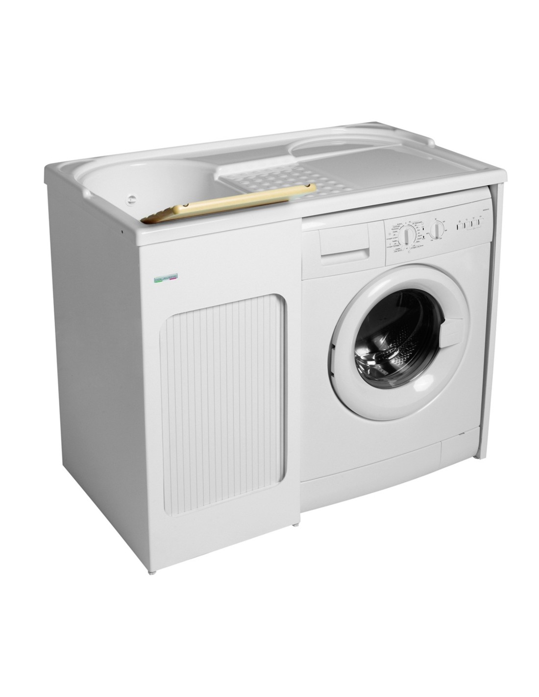 Lavatoio Colavene - Lavacril con tavola lavapanni in legno massello con vasca a sx - 351621