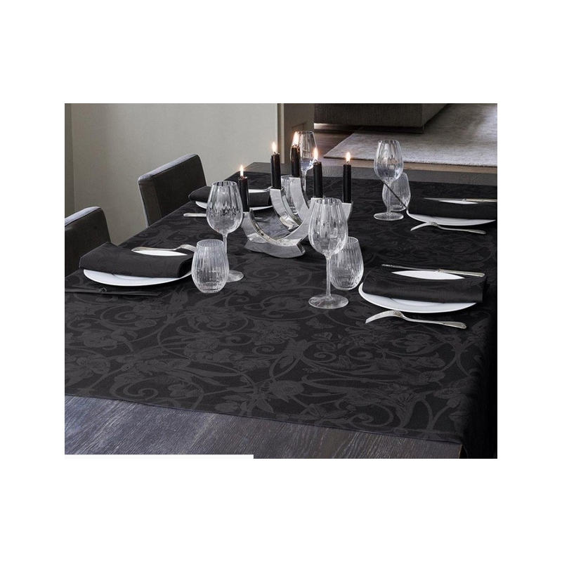Le Jacquard Francais tovaglia puro lino Tivoli colore onyx