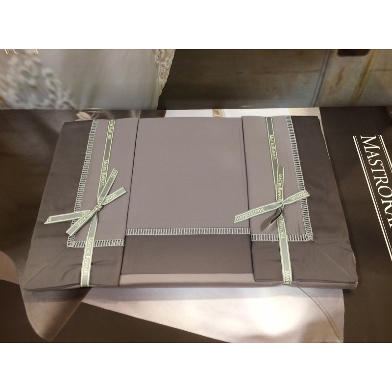 Mastro Raphael lenzuola completo matrimoniale My way bicolore grigio bordo grigio scuro