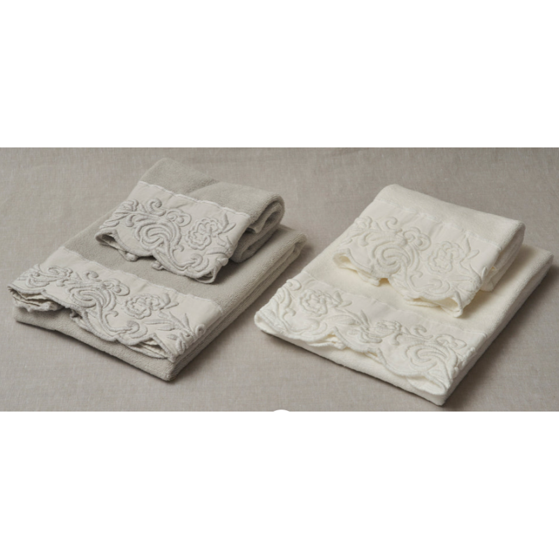 Mastro Raphael set spugna 2 pezzi Dune Merveille con ricamo