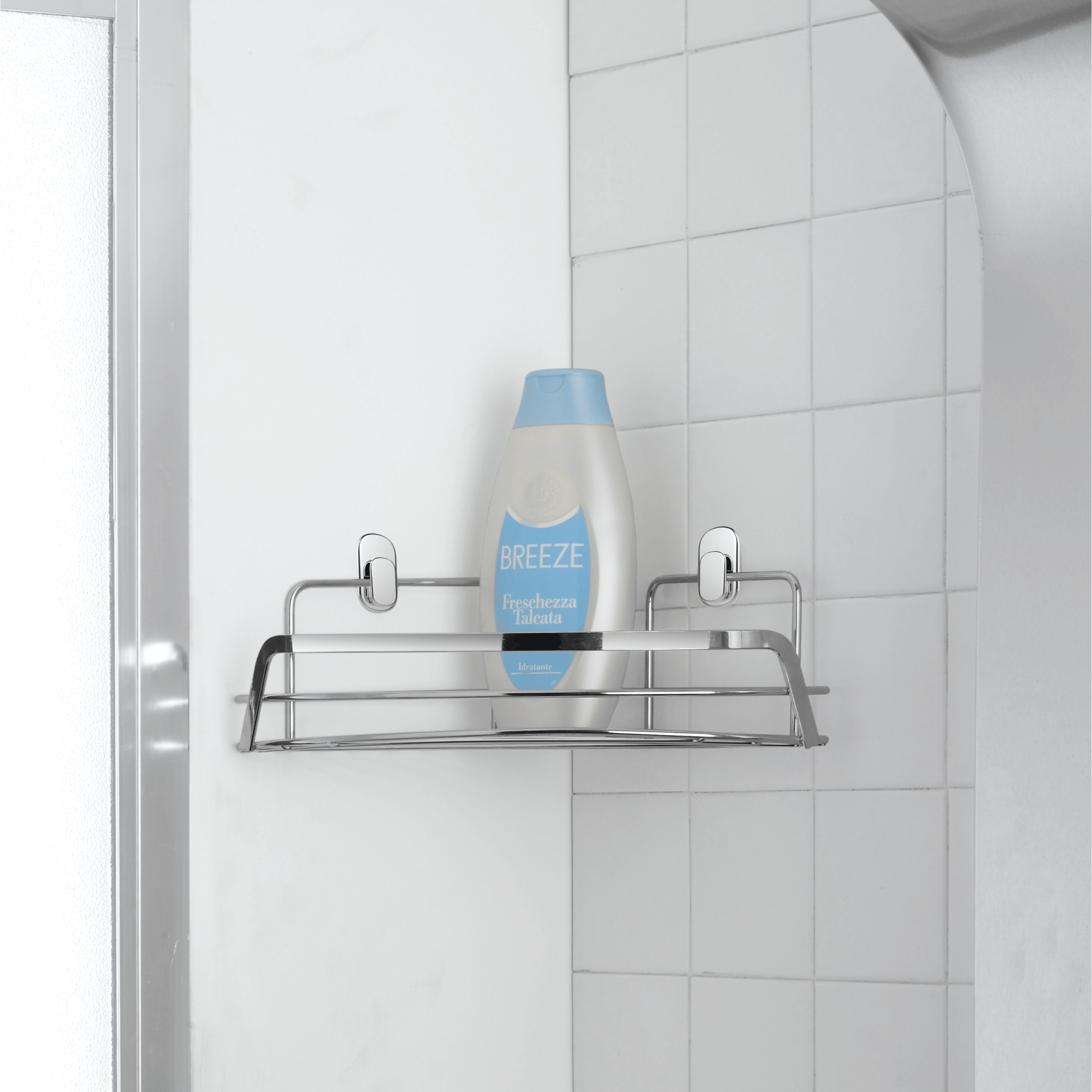 Mensola Doccia Angolare a 1 Ripiano Feridras "Francy 2.0" Cromo Lucido