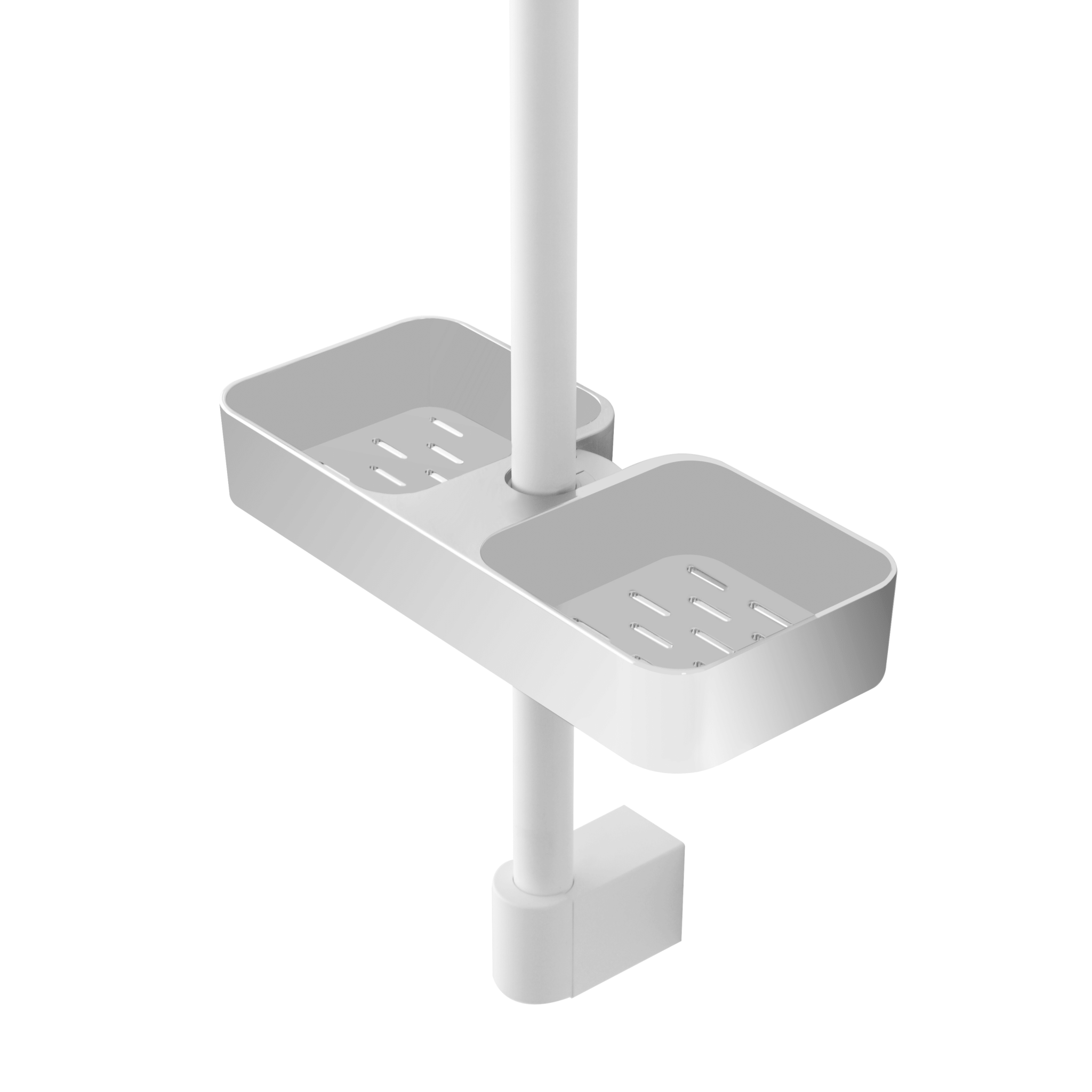 Mensola Doccia Universale Per Asta Colonna e Saliscendi Feridras "Hidra Style" Bianco Opaco