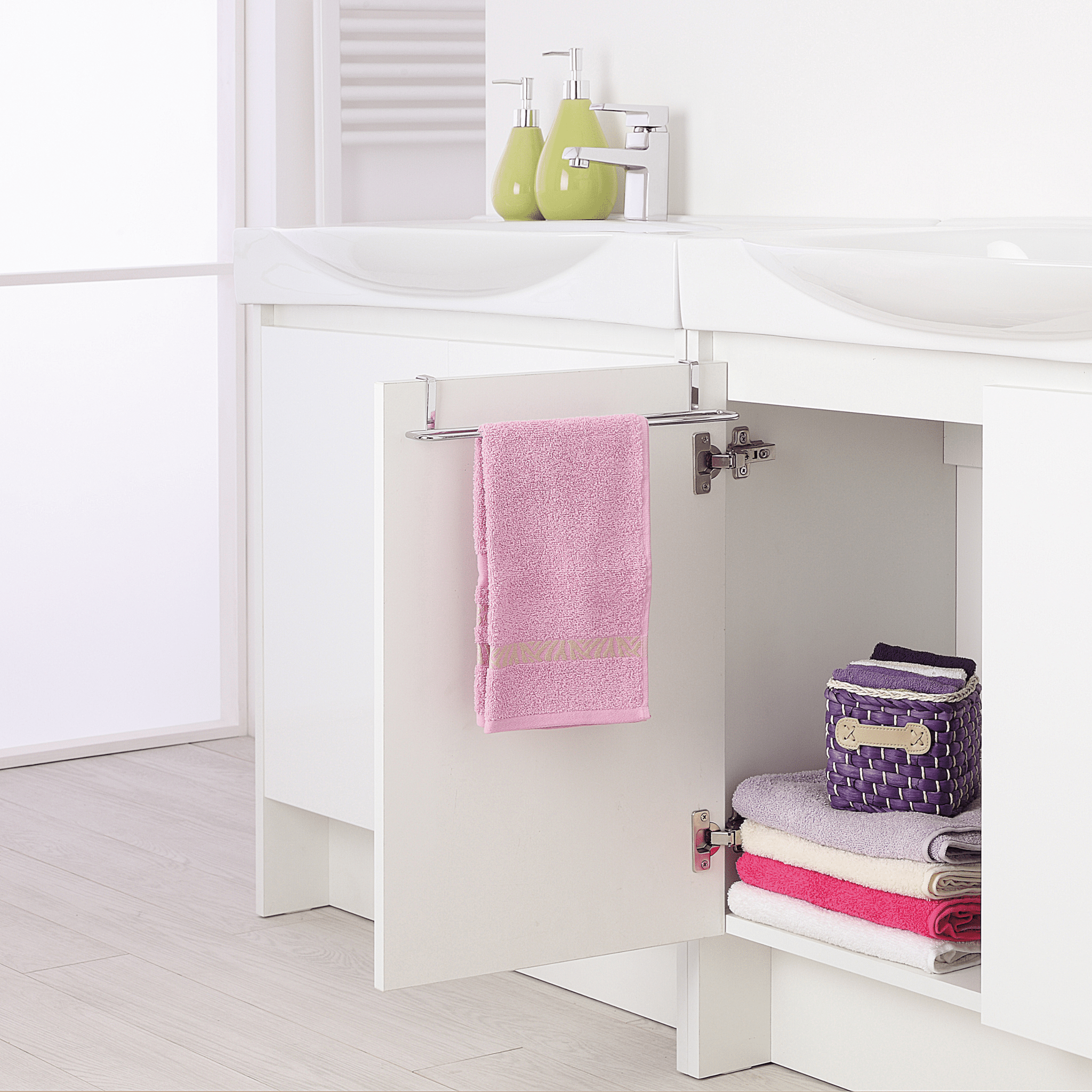 Mensola Rettangolare Porta Asciugamani a 1 Ripiano Feridras "Francy 2.0" Cromo Lucido