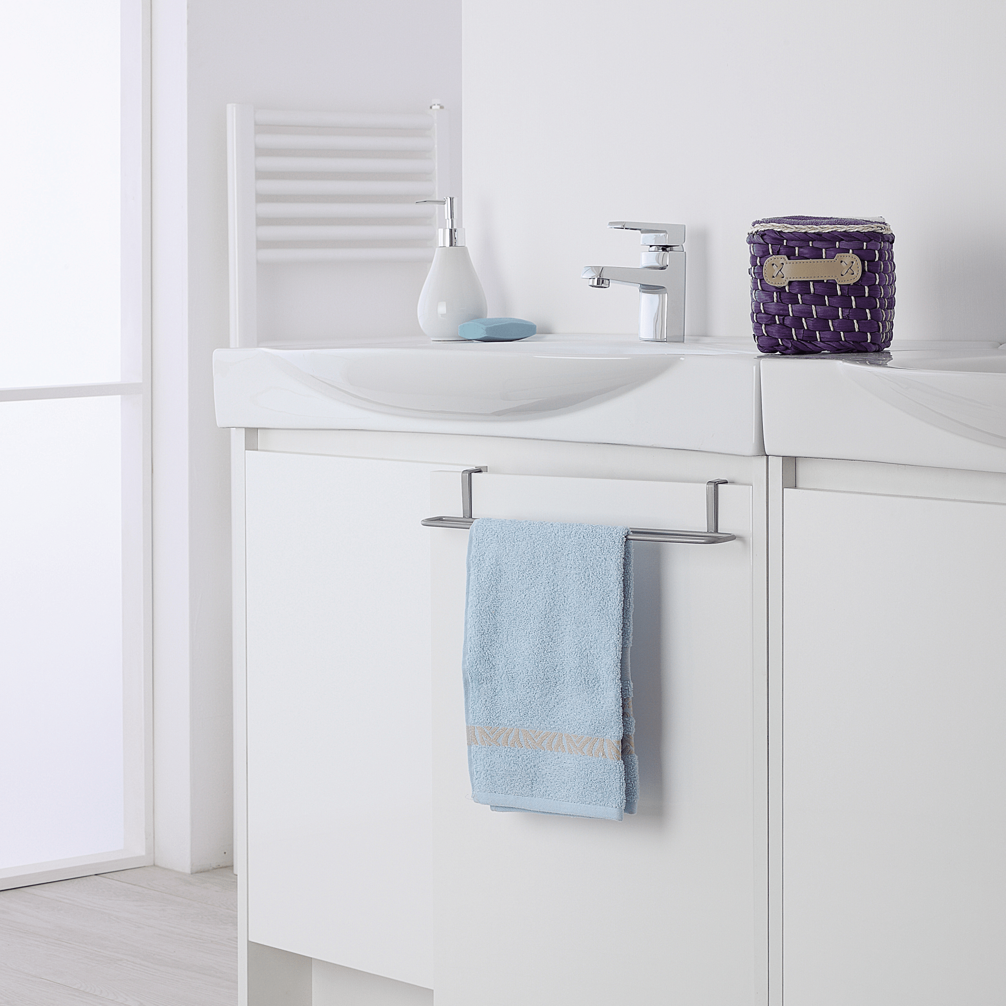 Mensola Rettangolare Porta Asciugamani a 1 Ripiano Feridras "Linda 2.0" Cromo Lucido