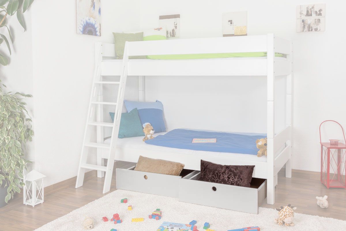 Cassettone estraibile per letto "Adam" , faggio massiccio, laccato bianco