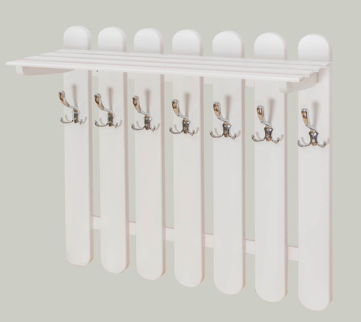 Appendiabiti in pino massello laccato bianco "Junco 350" - 80 x 80 x 29 (h x l x p)