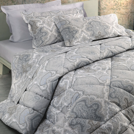 mirabello copripiumino matrimoniale sherazade grigio con federe