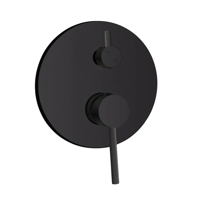 Miscelatore doccia a incasso in acciaio inox color nero opaco con deviatore York