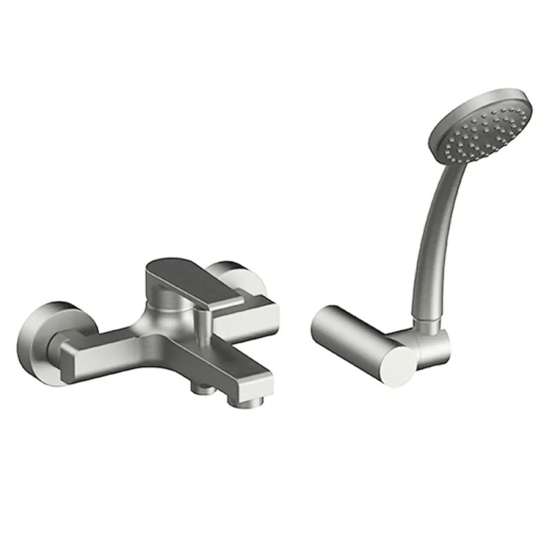 Miscelatore vasca spazzolato Mariani serie Artic kit doccia incluso