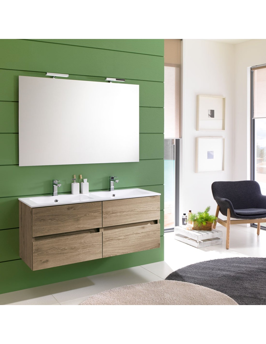 Kora mobile sospeso lunghezza 120 cm finitura rovere nabucco