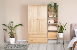 Armadio "010", pino massiccio, finitura naturale - 190 x 90 x 60 cm (h x l x p)