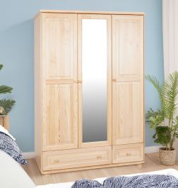 Armadio "019", pino massiccio, finitura naturale - 190 x 133 x 60 cm (h x l x p)
