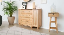 Cassettiera in pino massello naturale 051 - 100 x 140 x 47 cm (h x l x p)