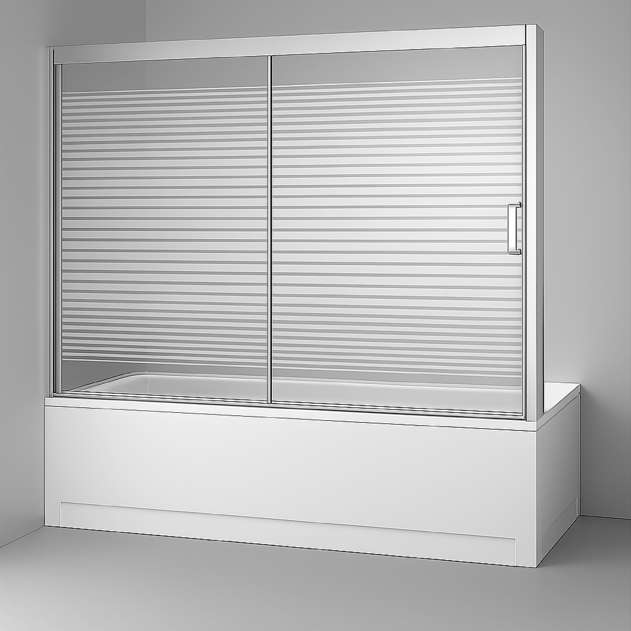 Parete Sopravasca a Nicchia Con Un'Anta Scorrevole 150 Cm Giava Argento Lucido/Vetro Laguna