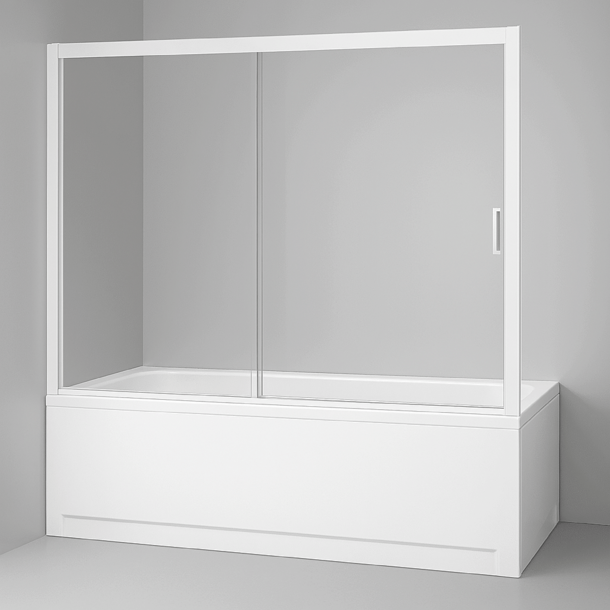 Parete Sopravasca Ad Un'Anta Scorrevole 150 Cm Giava Bianco/Vetro Trasparente