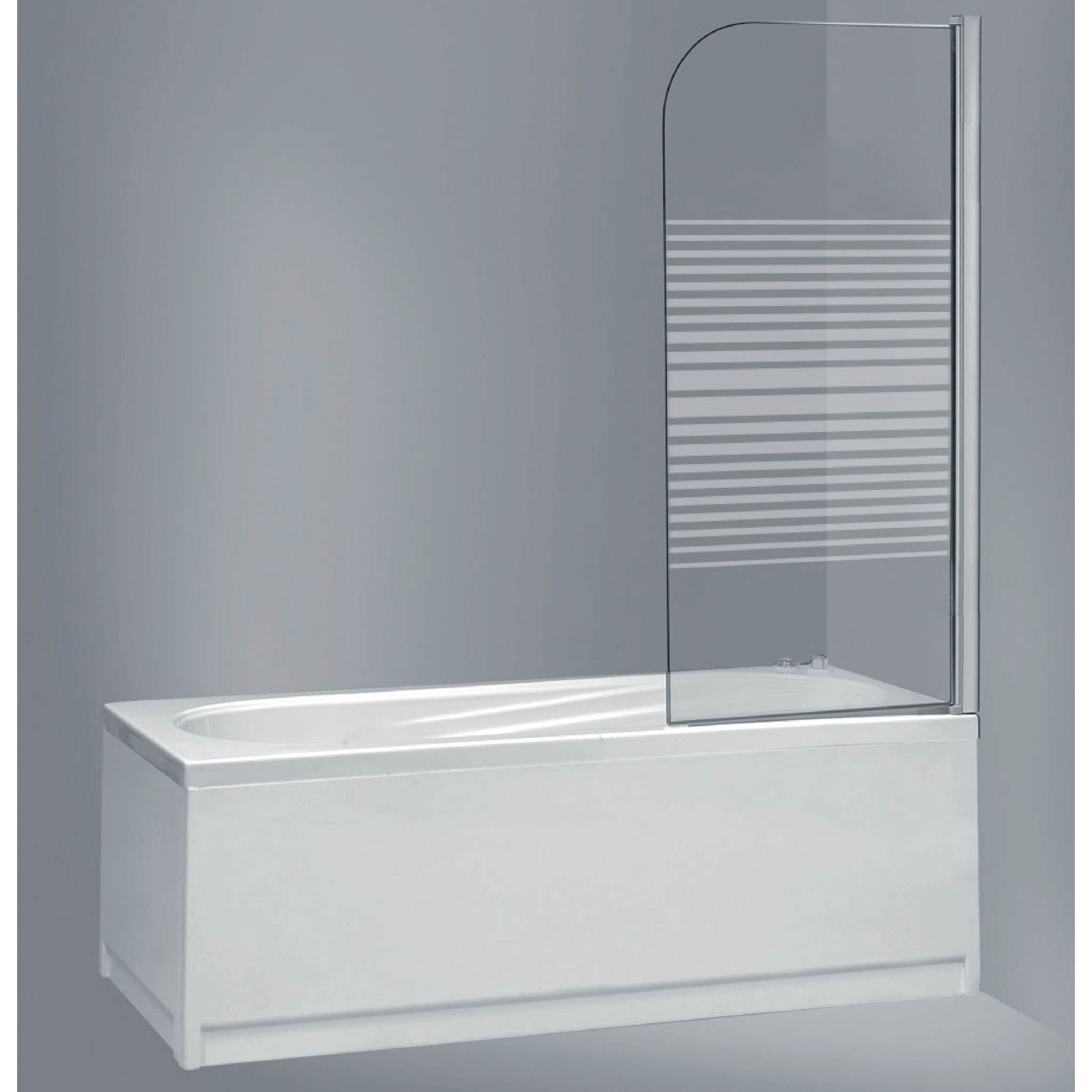 Parete Sopravasca Girevole Versione Dx 70 Cm Giava Argento Lucido/Vetro Laguna