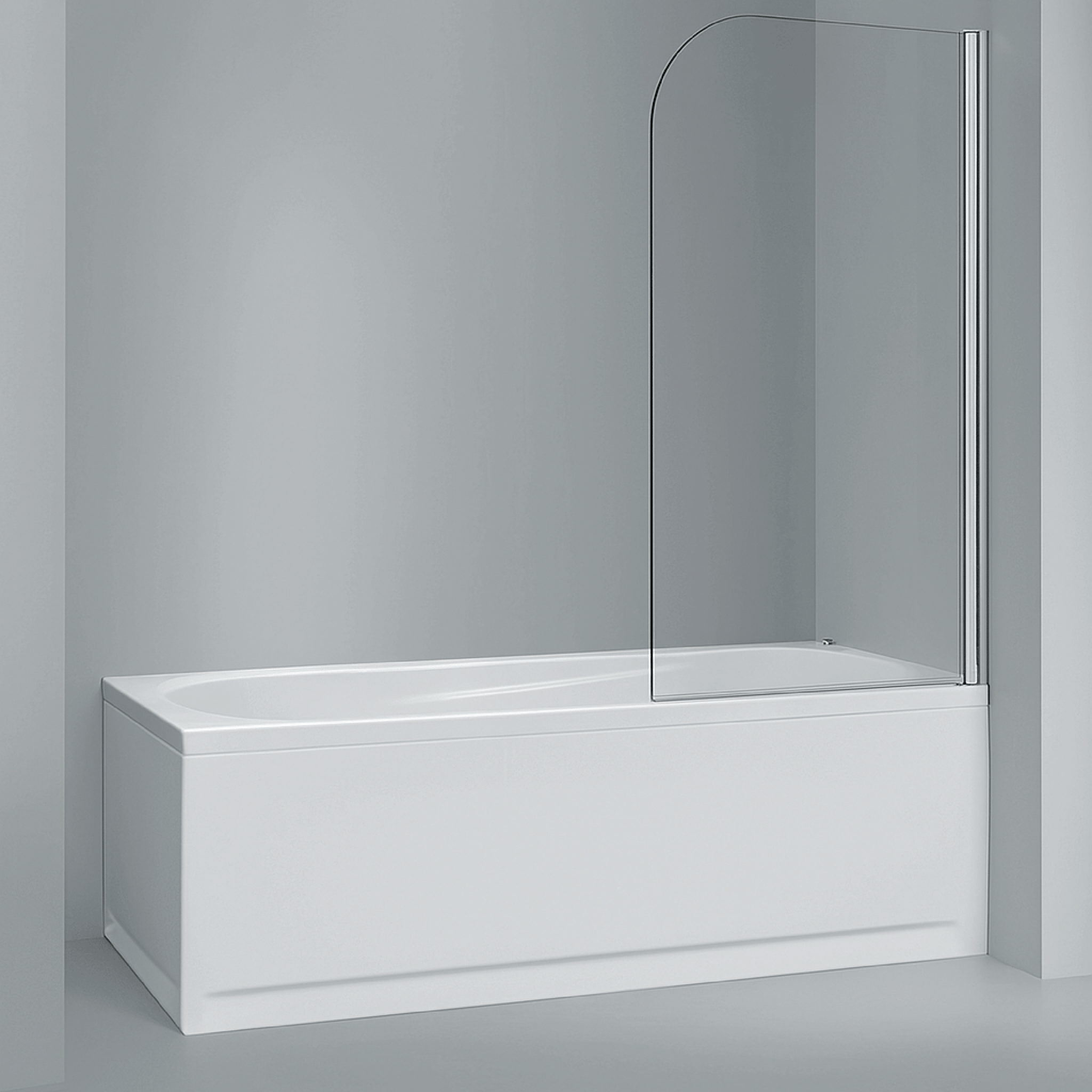 Parete Sopravasca Girevole Versione Dx 70 Cm Giava Argento Lucido/Vetro Trasparente