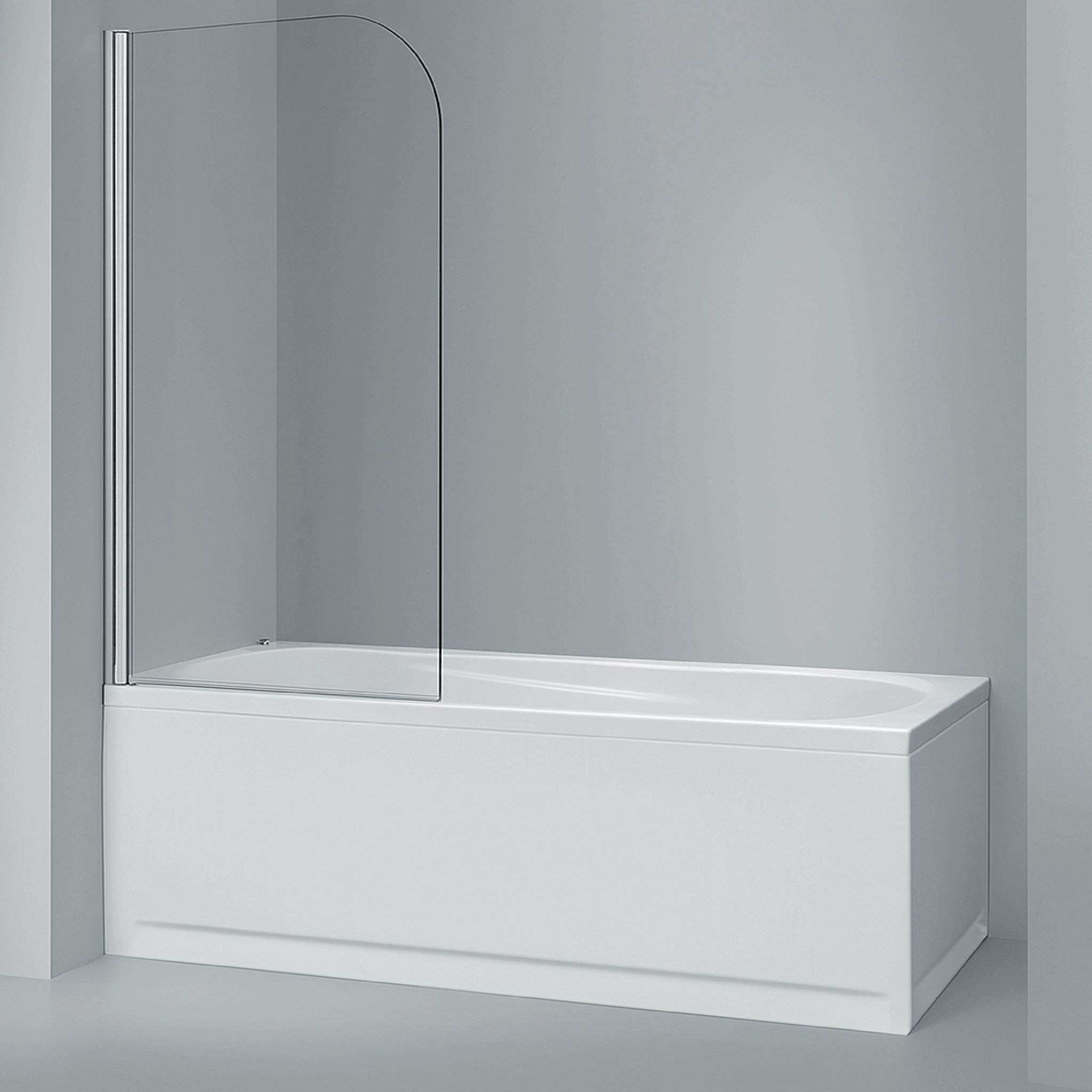 Parete Sopravasca Girevole Versione Sx 70 Cm Giava Argento Lucido/Vetro Trasparente