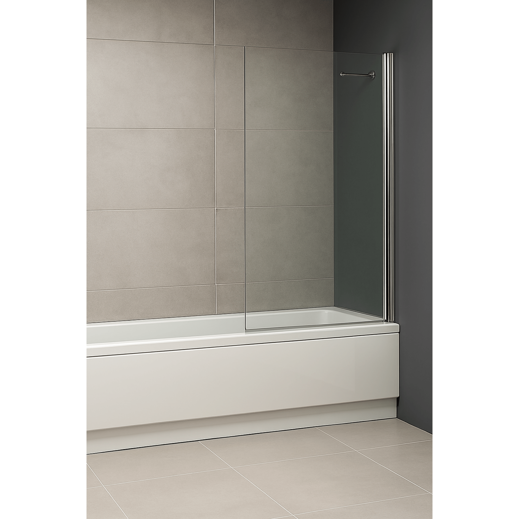 Parete Sopravasca Versione Dx 70 Cm Giava "Smeralda" Argento Lucido/Vetro Trasparente