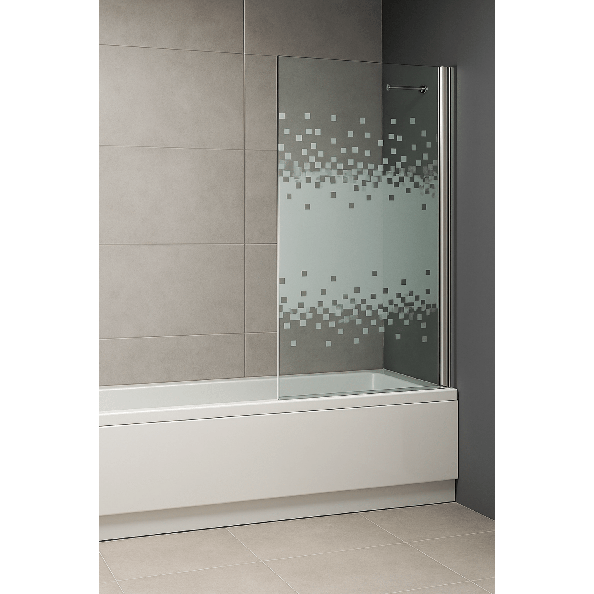 Parete Sopravasca Versione Dx 85 Cm Giava "Smeralda" Argento Lucido/Vetro Velo