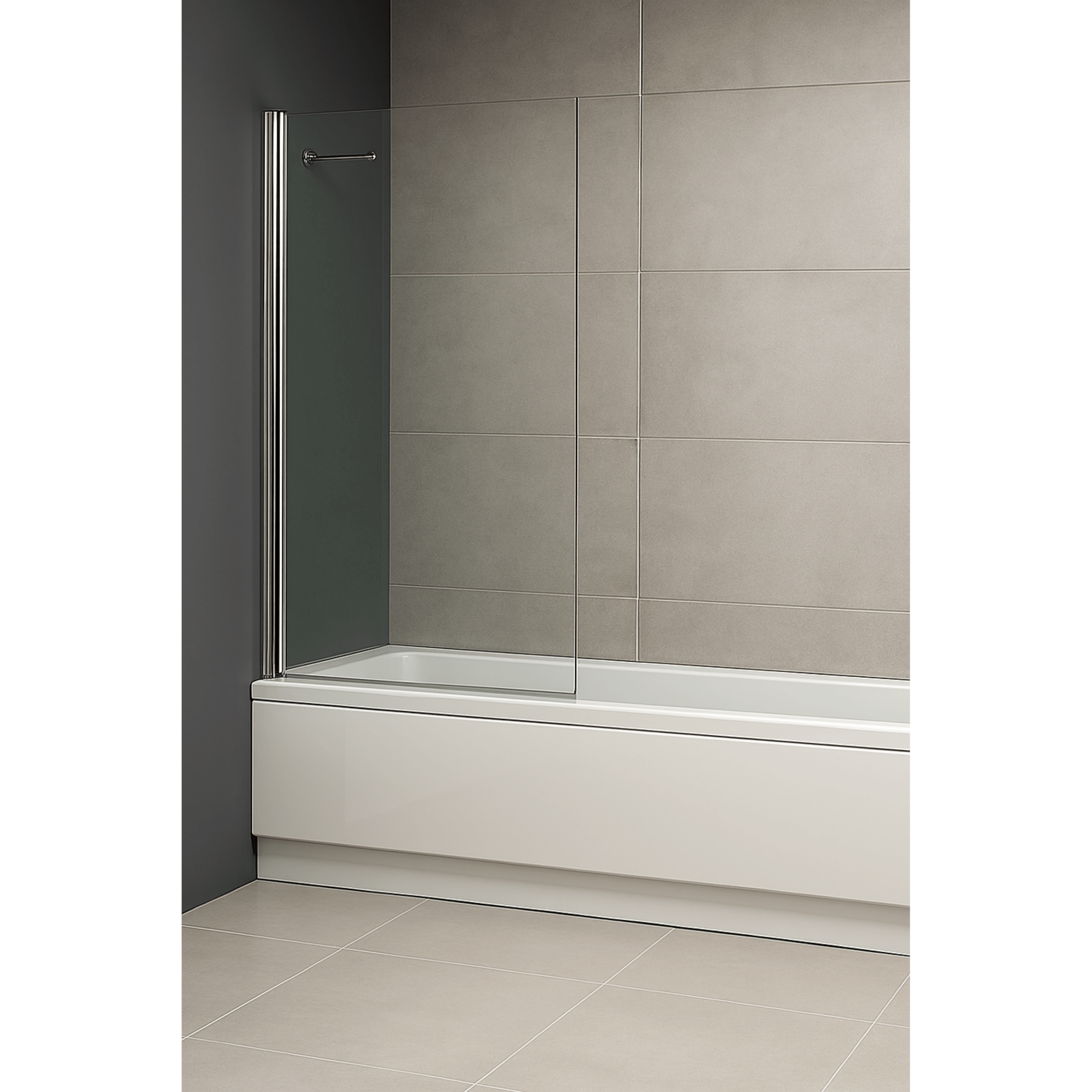 Parete Sopravasca Versione Sx 70 Cm Giava "Smeralda" Argento Lucido/Vetro Trasparente