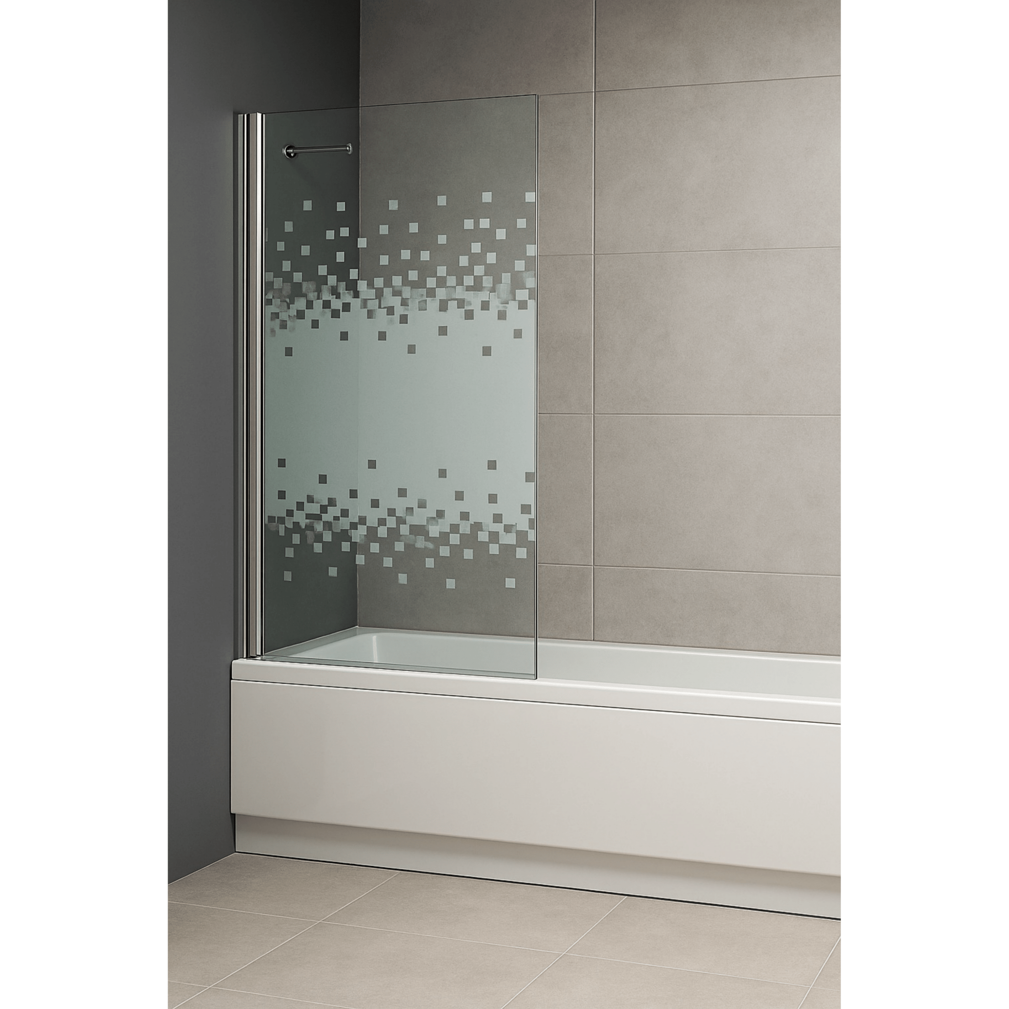 Parete Sopravasca Versione Sx 85 Cm Giava "Smeralda" Argento Lucido/Vetro Velo