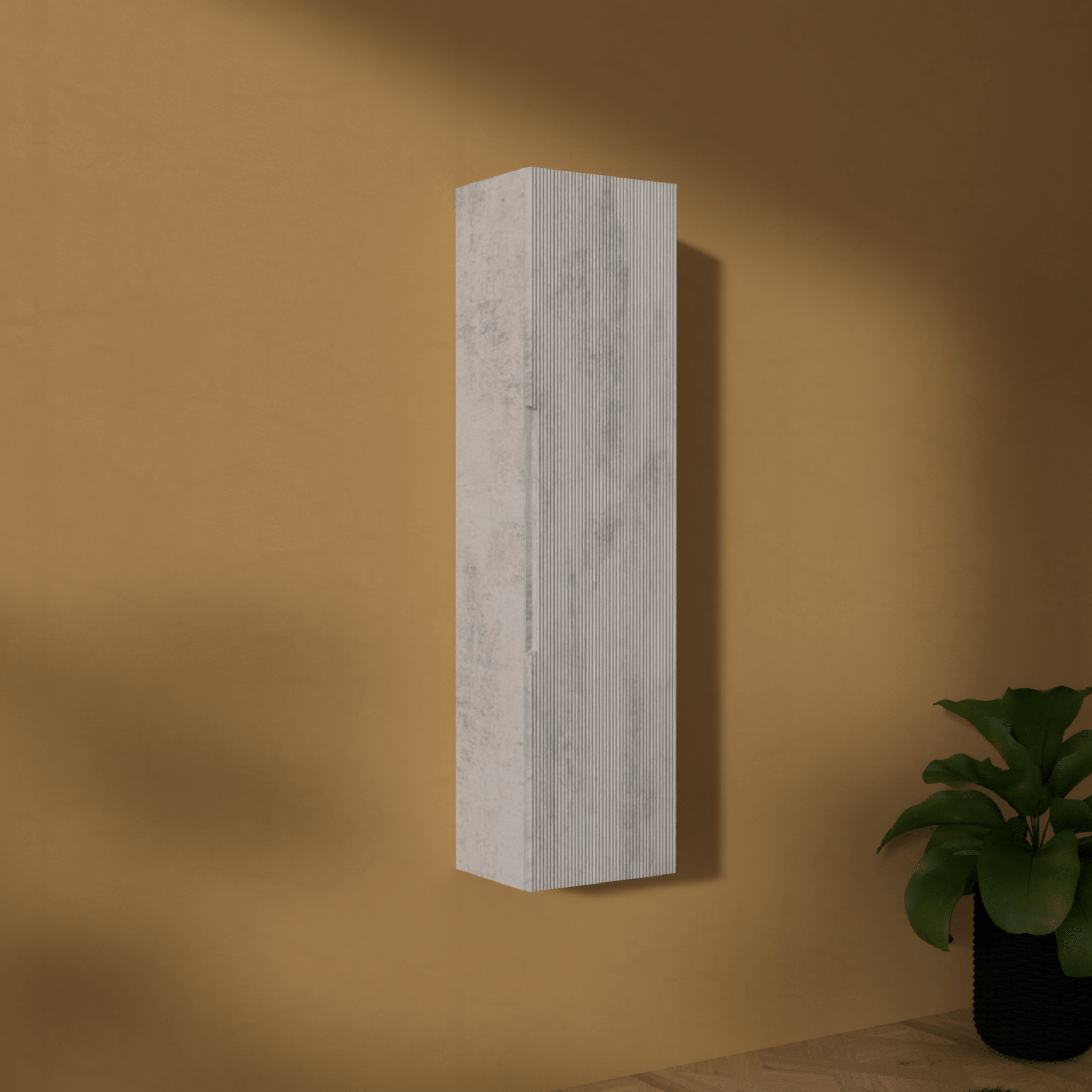 Pensile Portaoggetti 138 Cm Un'Anta AdattoCasa "Rigo" Grigio Caldo