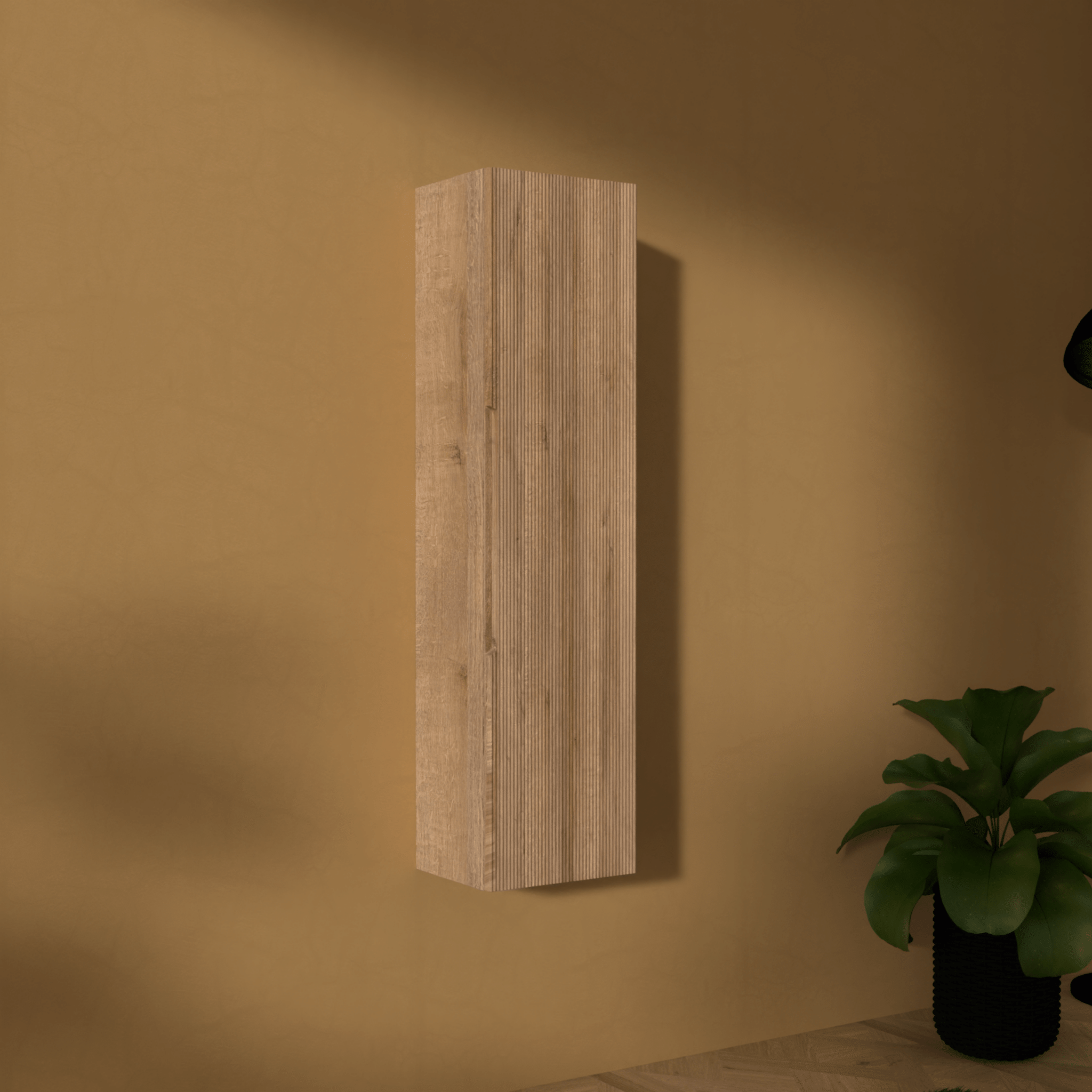 Pensile Portaoggetti 138 Cm Un'Anta AdattoCasa "Rigo" Rovere Farnia