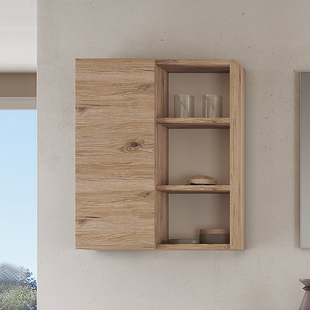 Pensile Portaoggetti "Multiuso" Da 71 Cm Composto Da Un'Anta E Vani a Giorno