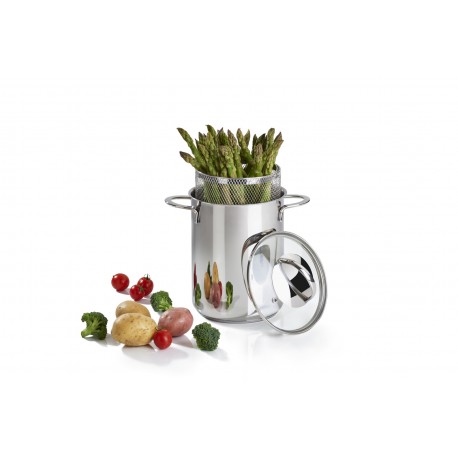 Pentola per asparagi in acciaio Barazzoni cm 16