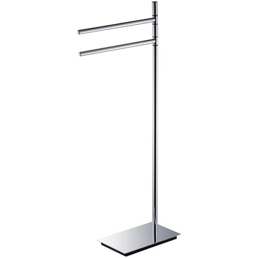 Piantana da bagno con 2 porta salviette cromata design moderno - Square, Colombo Design