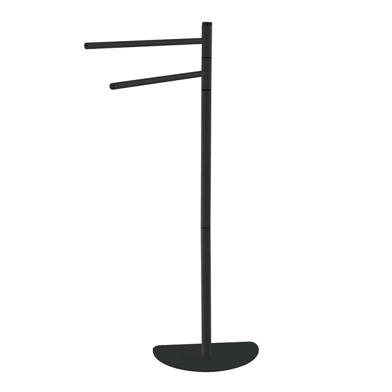 Piantana portasciugamani salvaspazio nero opaco braccia orientabili