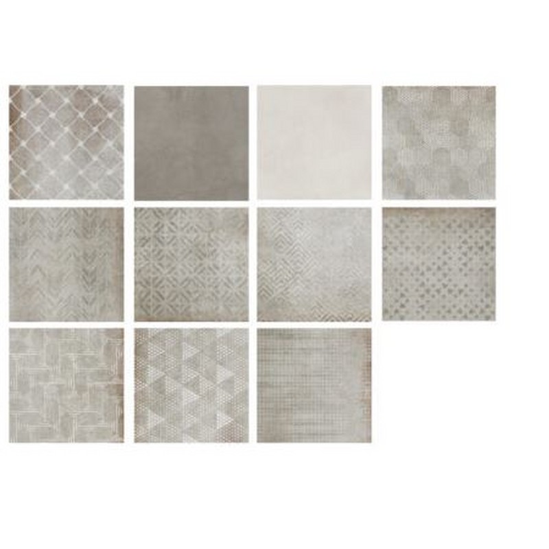PIASTRELLA IN GRES GREY MIX 20X20 CM. PER SET DOMINO ABERT
