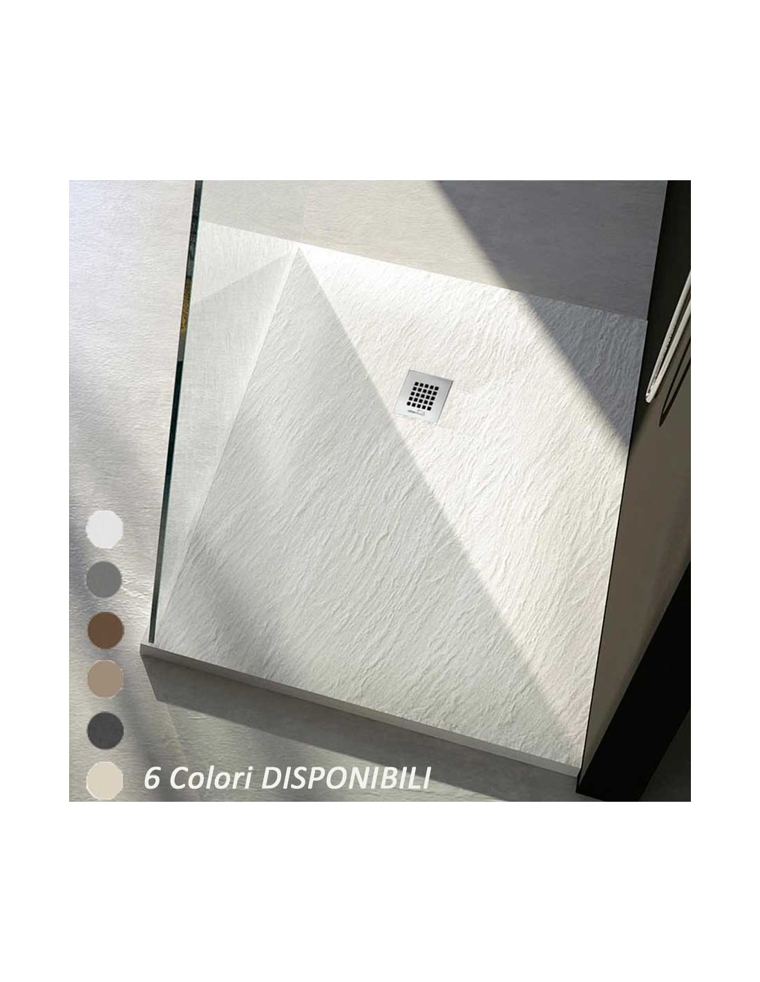 Piatto doccia in resina effetto ardesia 90X180 Rocky Classic