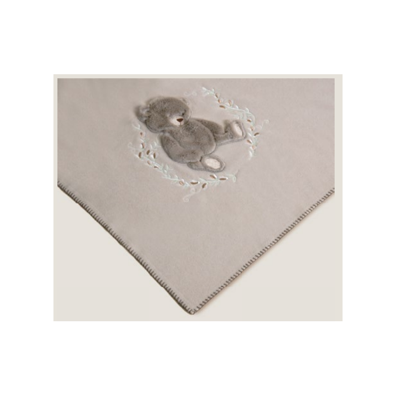 Plaid soft cotton Frati Home disegno Teddy bear cm 130x160 burro