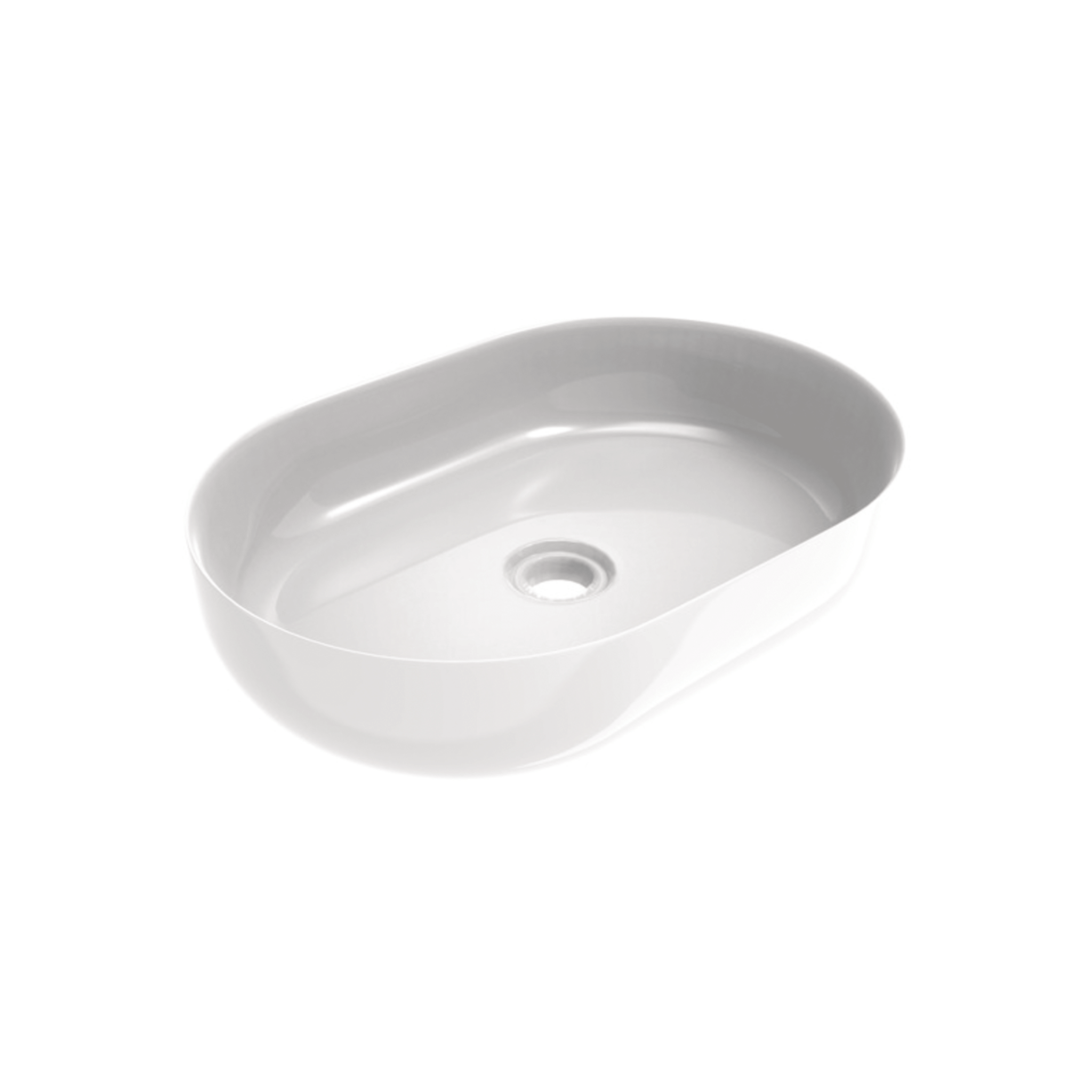 Lavabo D'Appoggio 60x41 Cm Ercos "Musa" Bianco Lucido