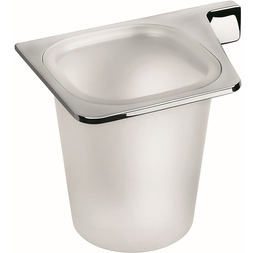 Porta bicchiere da muro in vetro opaco cromato - Alizè, Colombo Design