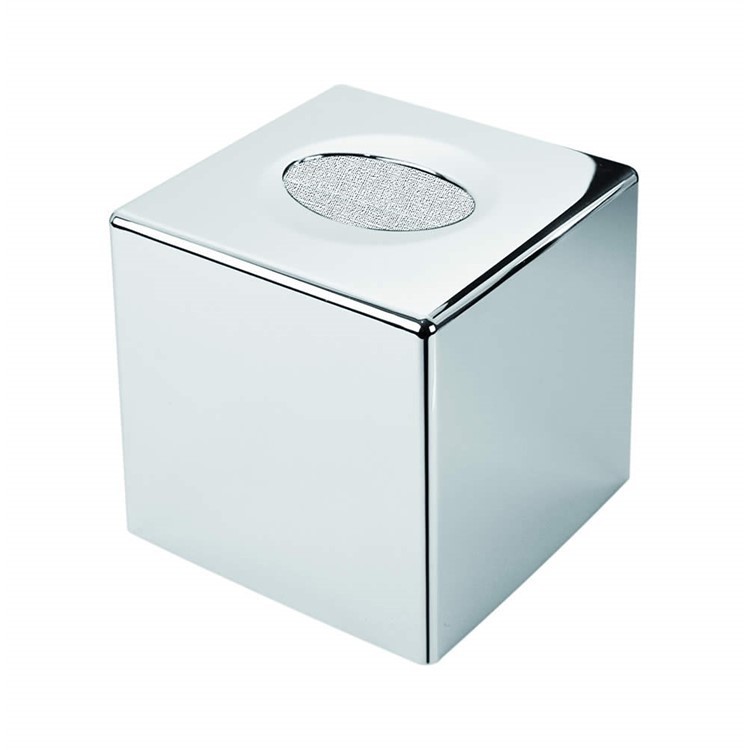 Porta fazzoletti quadrato d'appoggio cromato - Colombo Design