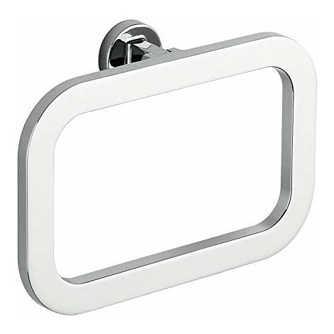 Porta salviette da muro ad anello squadrato cromato - Nordic, Colombo Design