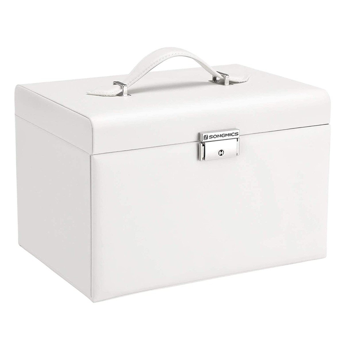 Portagioie 2 Cassetti con Specchio - Bianco