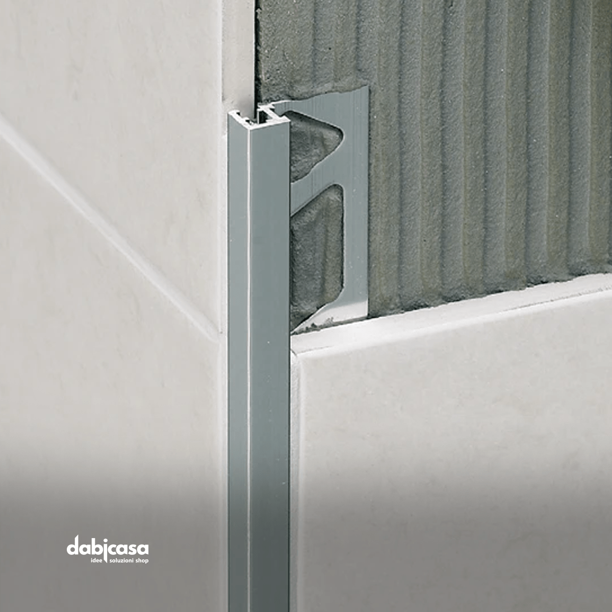 PROFILITEC "SQUAREJOLLY" PROFILO IN ALLUMINIO PER RIVESTIMENTI IN CERAMICA MICACEO GOFFRATO 10mm