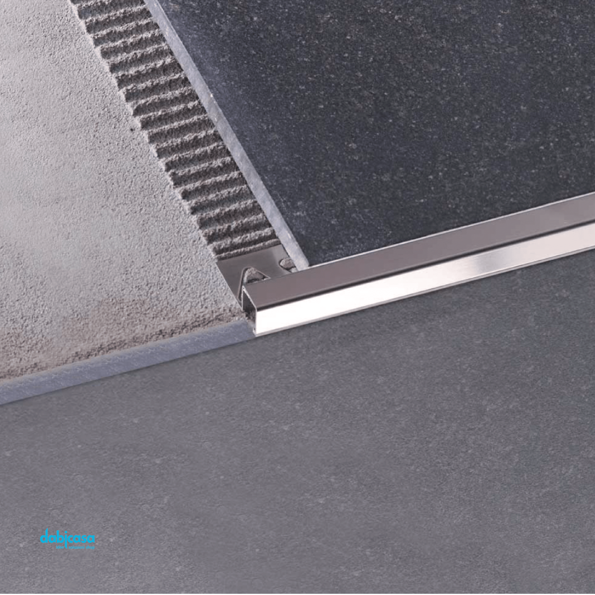 ProfiliTech "SquareJolly" Paragradini Acciaio Inox Cromo Spazzolato Da 10 mm