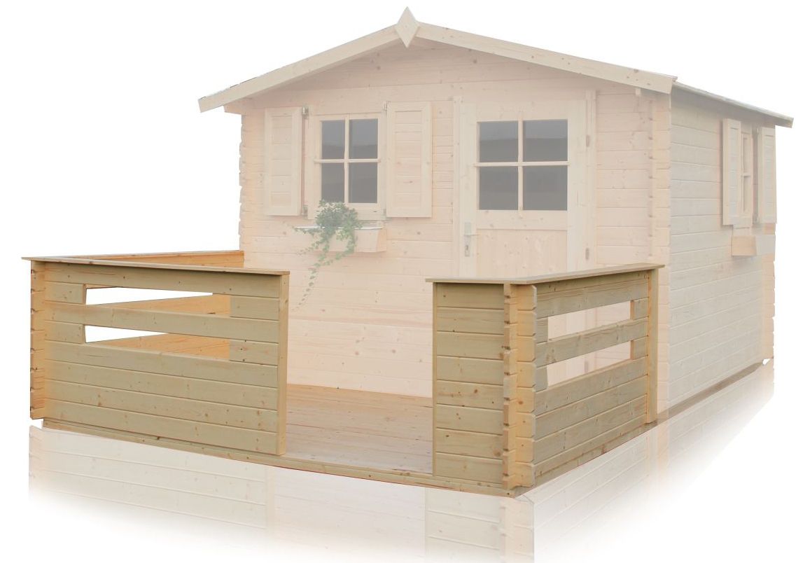 Terrazzino per Casetta da giardino "Robusto" - 3,16 x 2,05 m, spessore: 28 mm