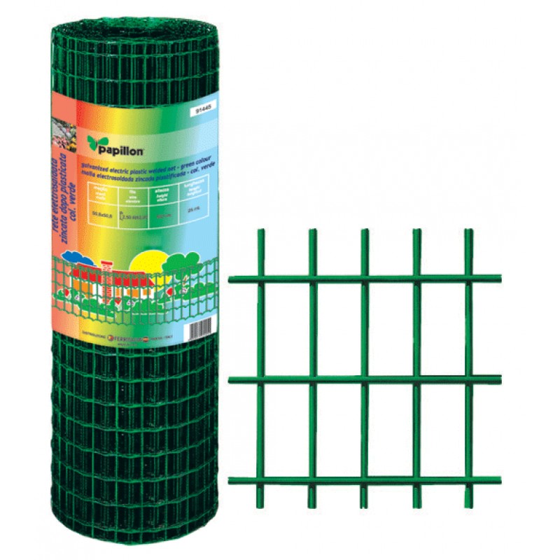 RETE PAPILLON ENCLOSE 50X75MM H120CM PLASTIFICATA 25MT