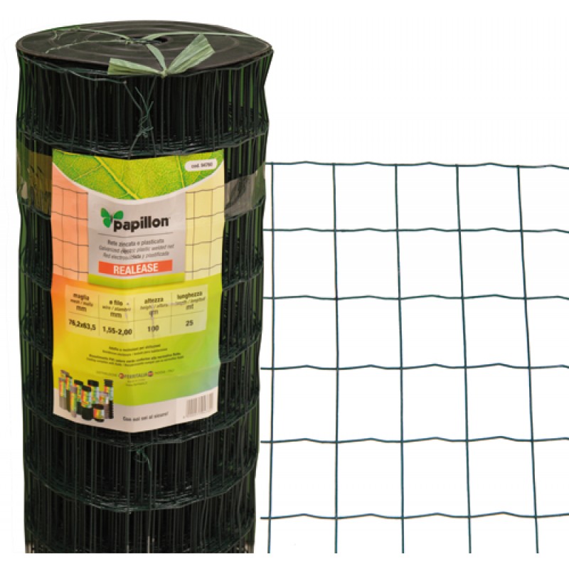 RETE PAPILLON RELEASE 76X63MM H125CM 25MT PLASTICATA SGS